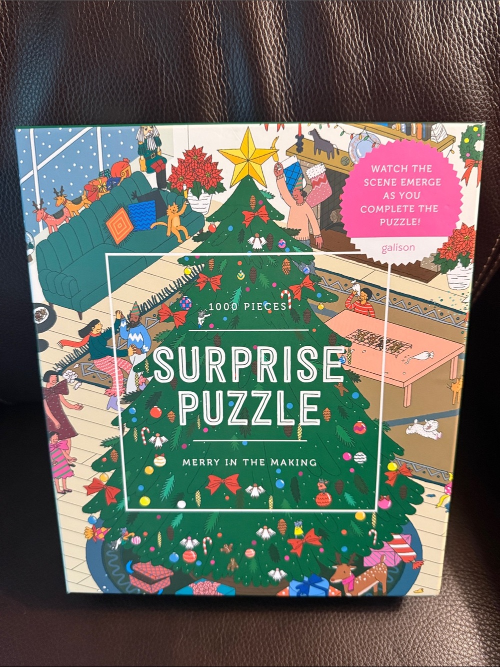 Galison suprise puzzle - Merry In The Making.  1000 pieces.  Very nice condition